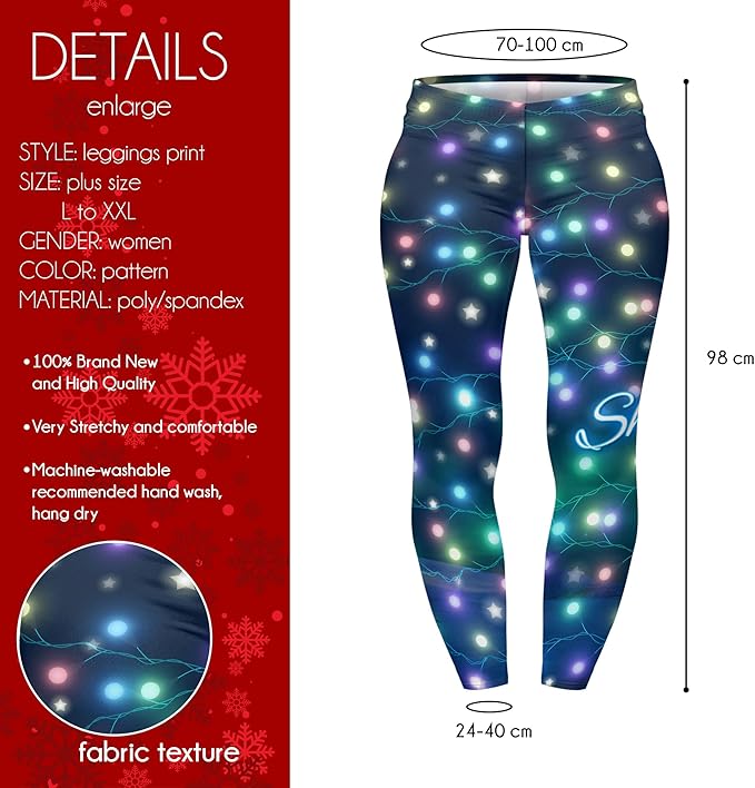 Curve Leggings (14-18 UK Size) - Christmas Light