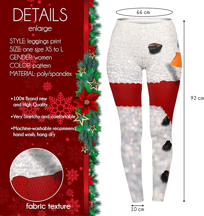 Regular Leggings (8-14 UK Size) - Snowman