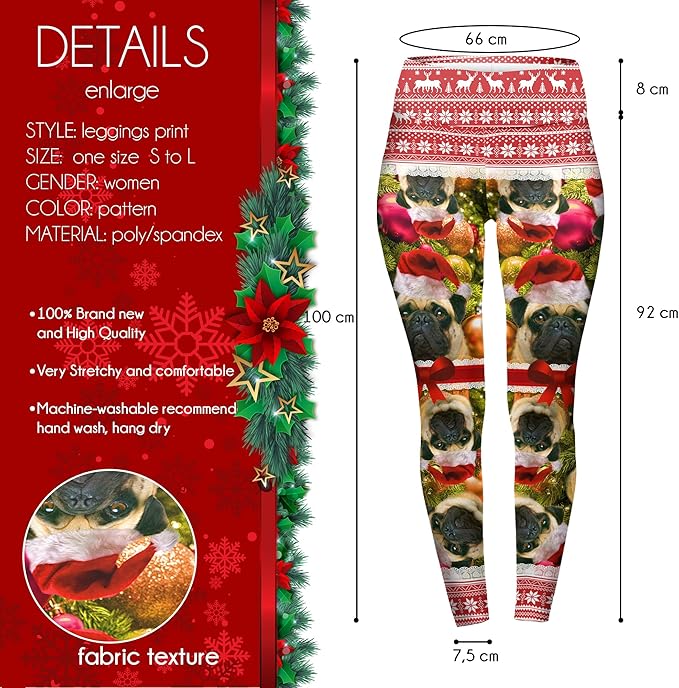 Highwaisted Leggings (10-16 UK Size) - Pugmas
