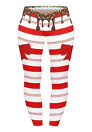 Curve Leggings (14-18 UK Size) - Sweet Candy Cane
