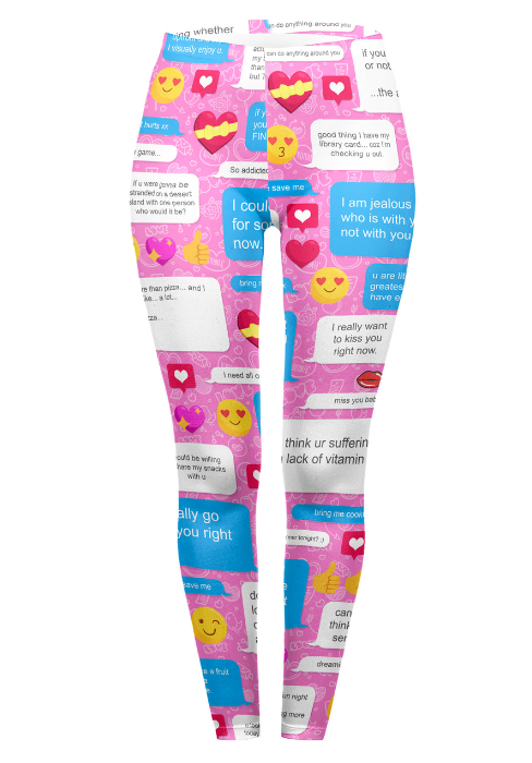 Regular Leggings (8-12 UK Size) - Flirty Messenger - Kukubird-UK