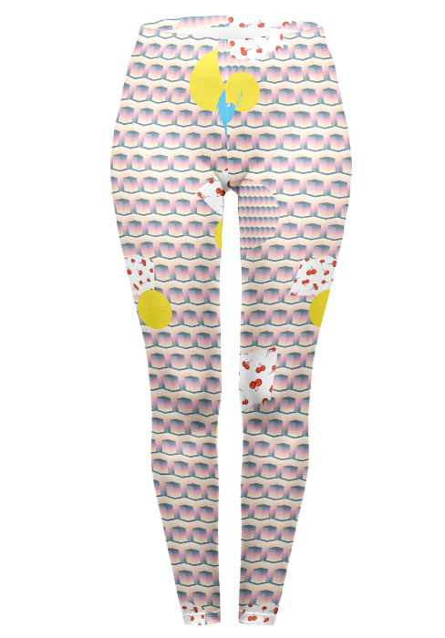 Regular Leggings (8-12 UK Size) - Stacked Cherry Kiss - Kukubird-UK