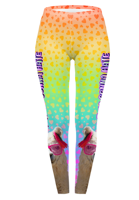 Regular Leggings (8-12 UK Size) - Llama Haters - Kukubird-UK