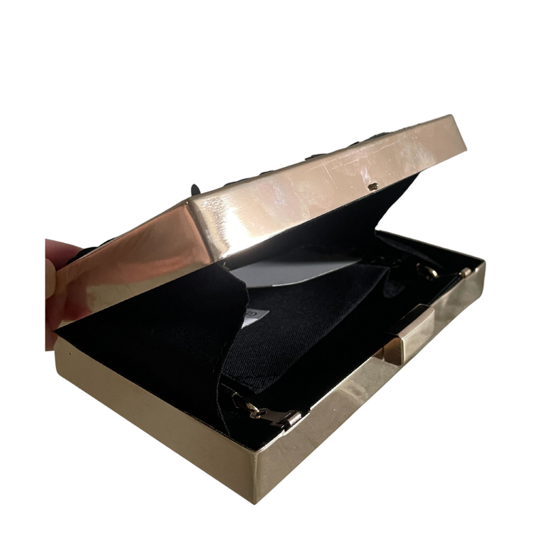 The Black Floral Clutch