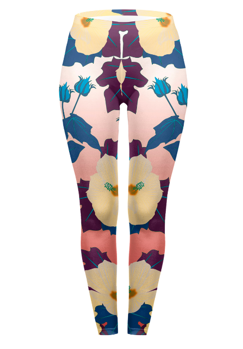Regular Leggings (8-12 UK Size) - Gothic Hibiscus - Kukubird-UK