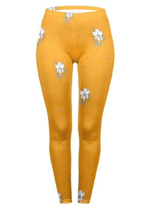 Regular Leggings (8-12 UK Size) - Mustard Iris