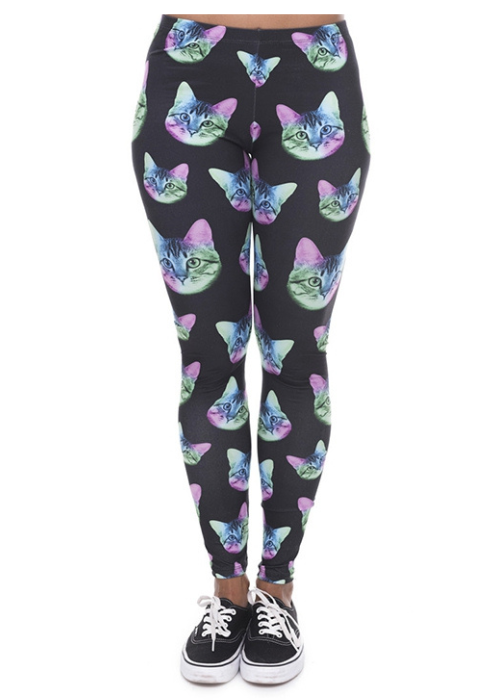 Regular Leggings (8-12 UK Size) - Neon Cat