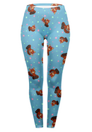 Regular Leggings (8-12 UK Size) - Red Pandacorn - Kukubird-UK