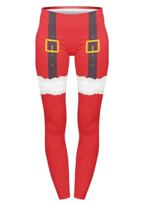 Highwaisted Leggings (10-16 UK Size) - Santa Girl