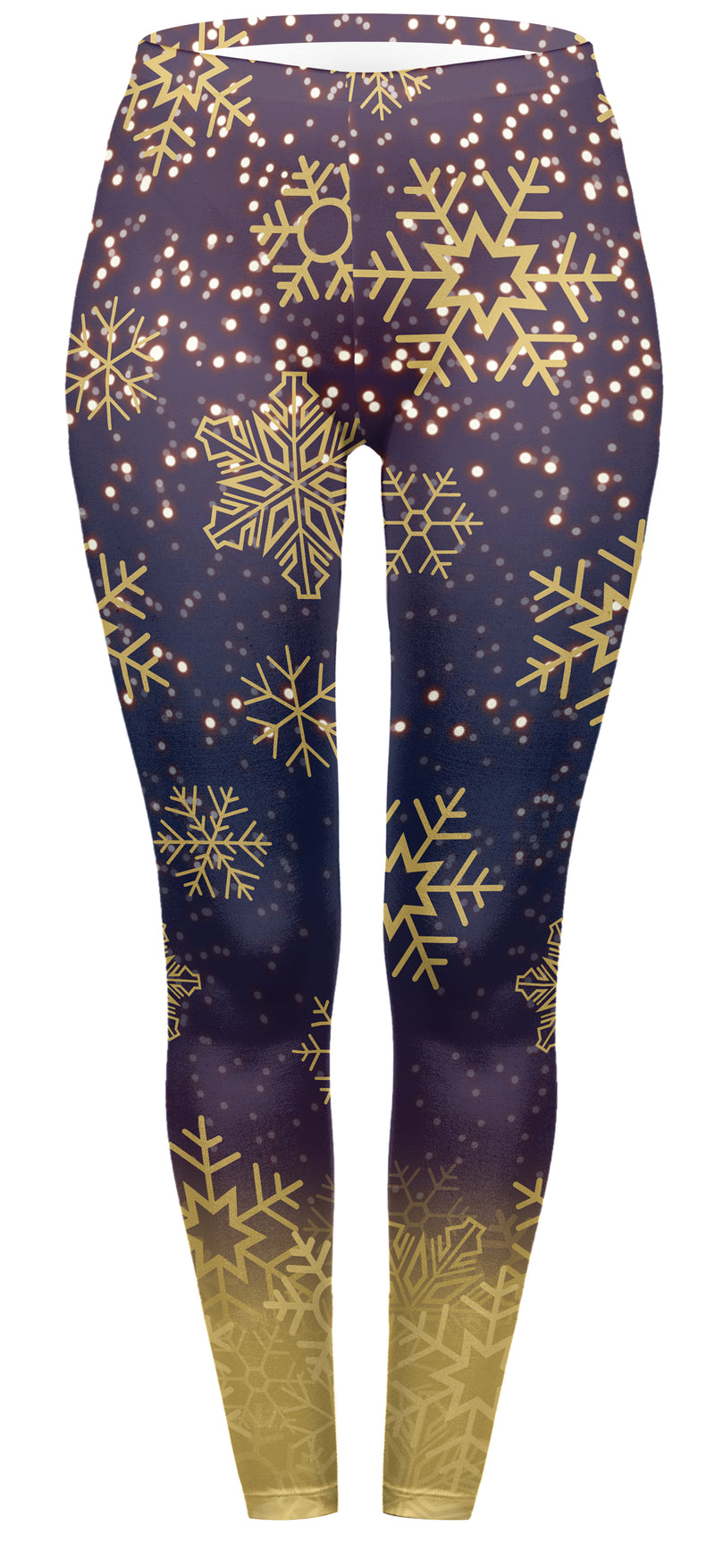 Regular Leggings (8-14 UK Size) - Golden Snowflake