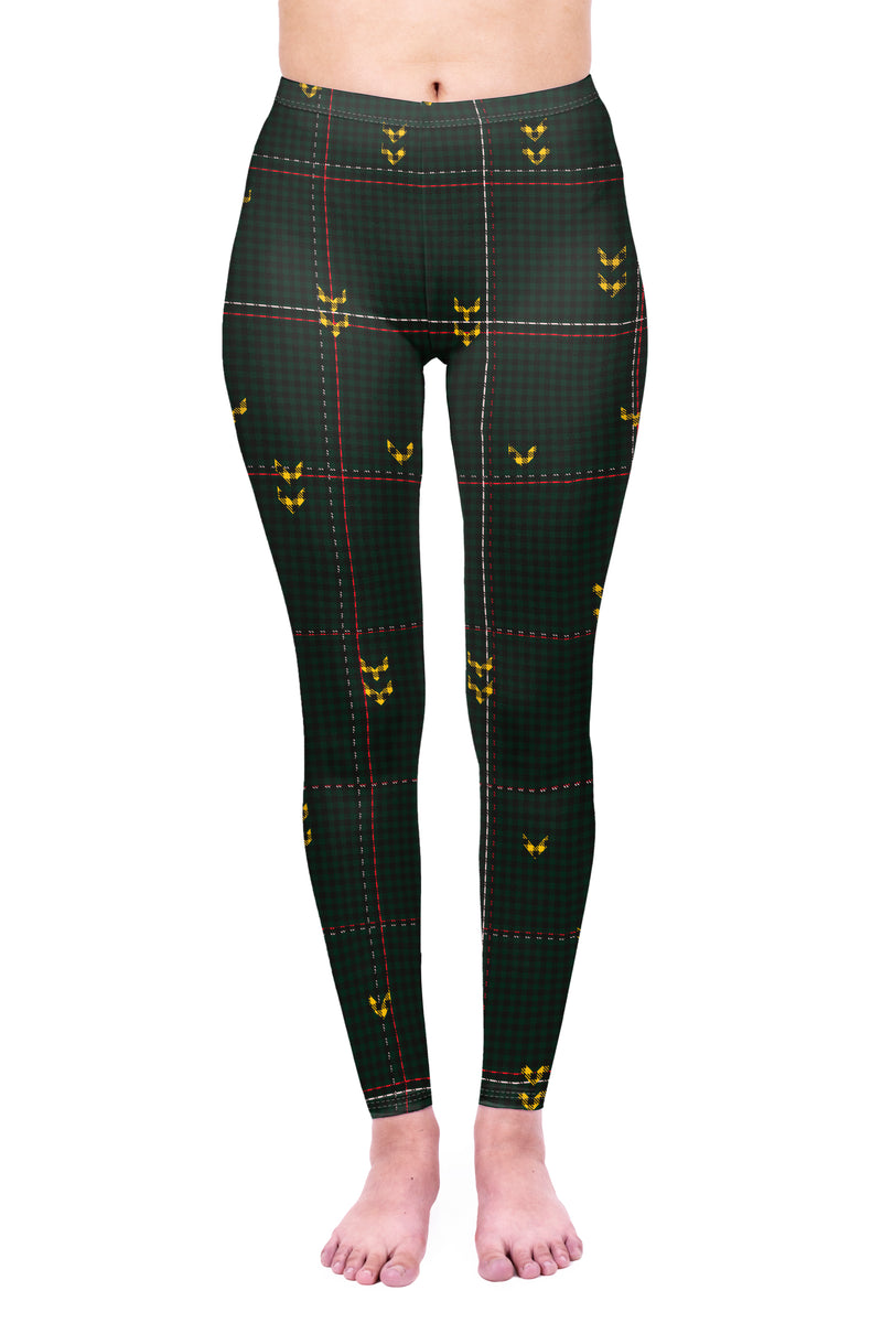Regular Leggings (8-12 UK Size) - Deep Wood Check - Kukubird-UK