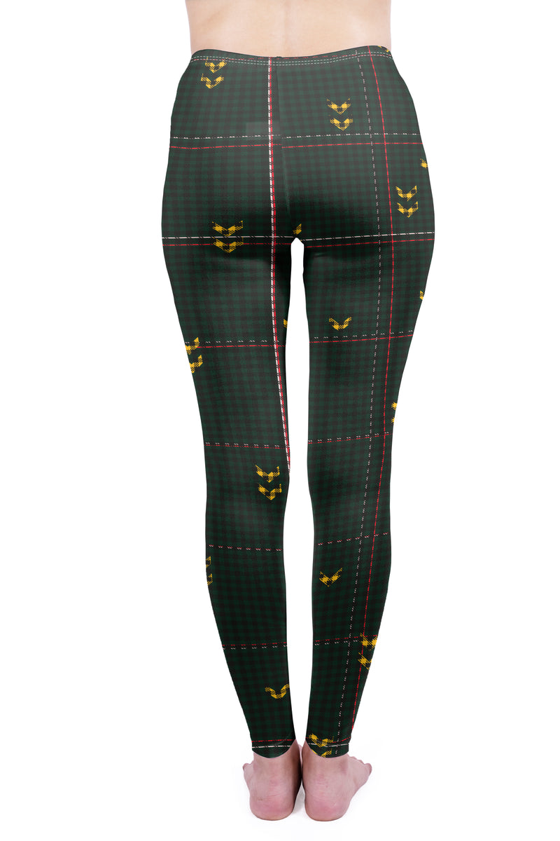 Regular Leggings (8-12 UK Size) - Deep Wood Check - Kukubird-UK
