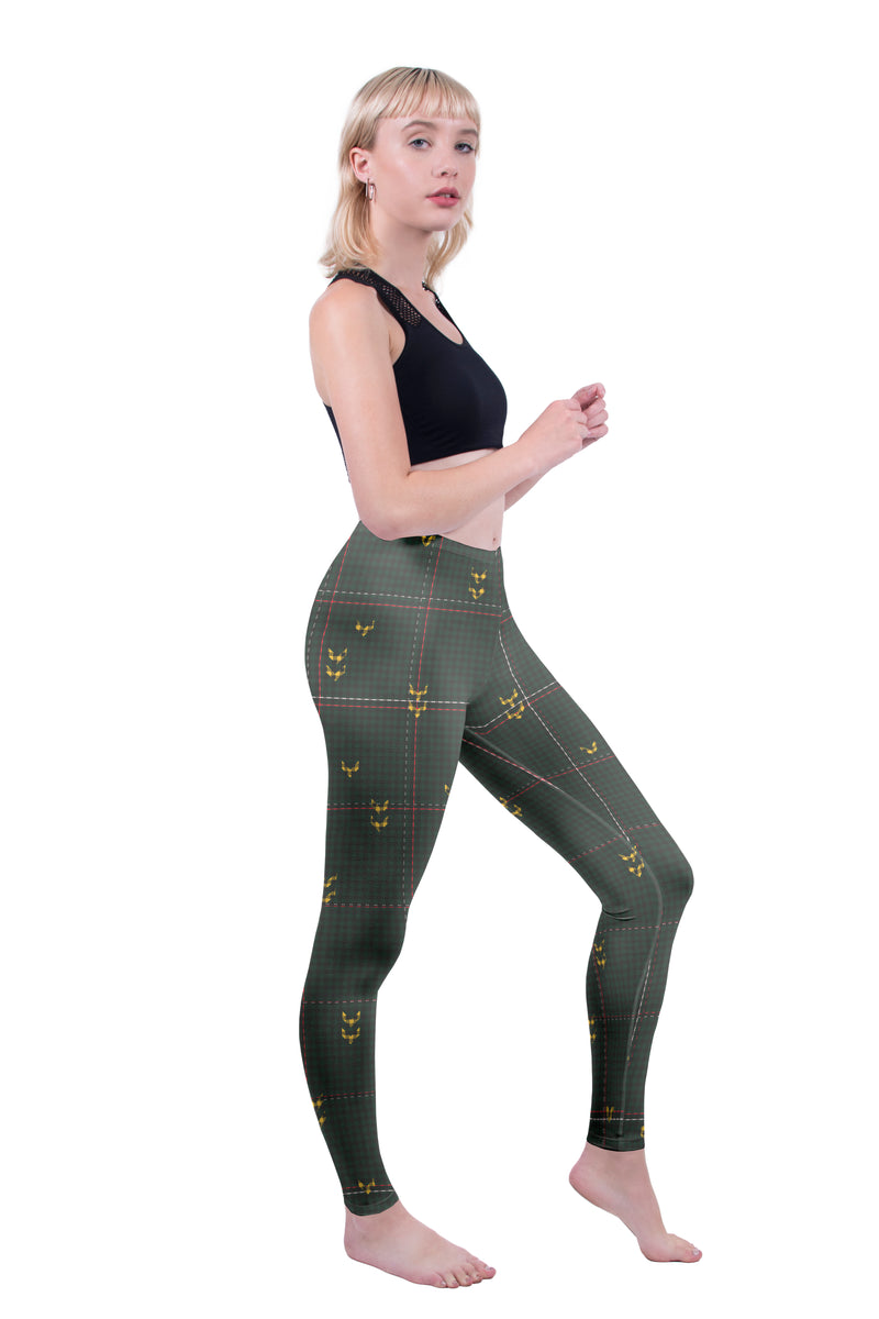 Regular Leggings (8-12 UK Size) - Deep Wood Check - Kukubird-UK
