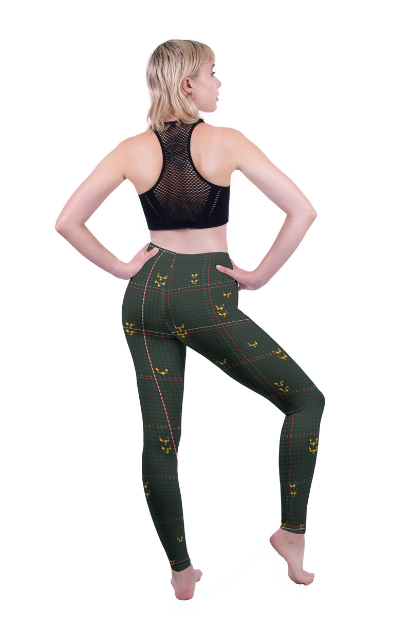 Regular Leggings (8-12 UK Size) - Deep Wood Check - Kukubird-UK
