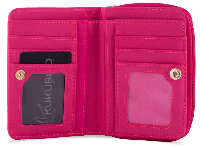 Kukubird Medium Purse 2 owl's love - Fuchsia - Kukubird_UK