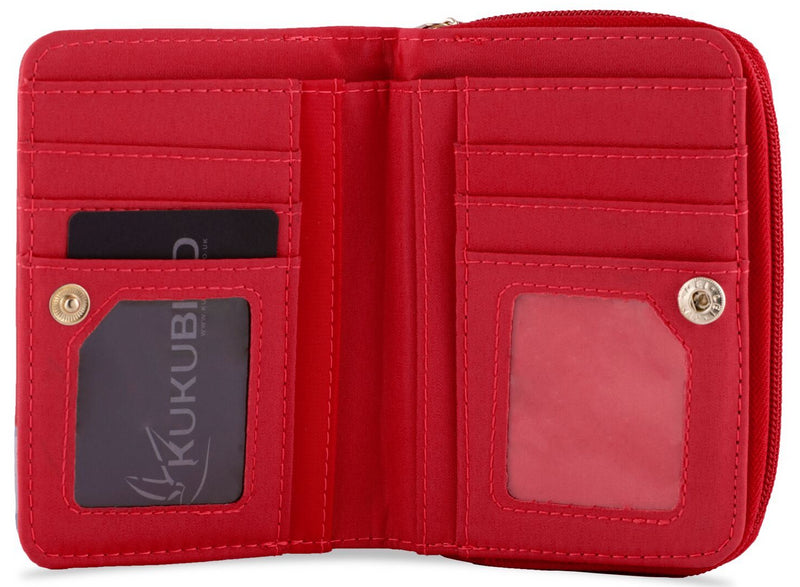 Kukubird Medium Purse 2 owl's love - Red - Kukubird_UK