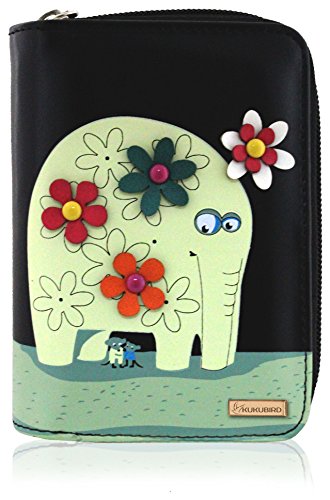Kukubird Medium Purse Elephant And Mouse Purse - Black - Kukubird_UK