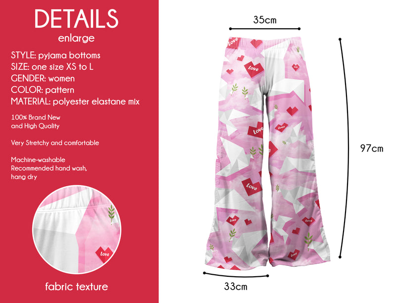Loungewear Pink Origami Love (UK Size 8-14) - Kukubird-UK