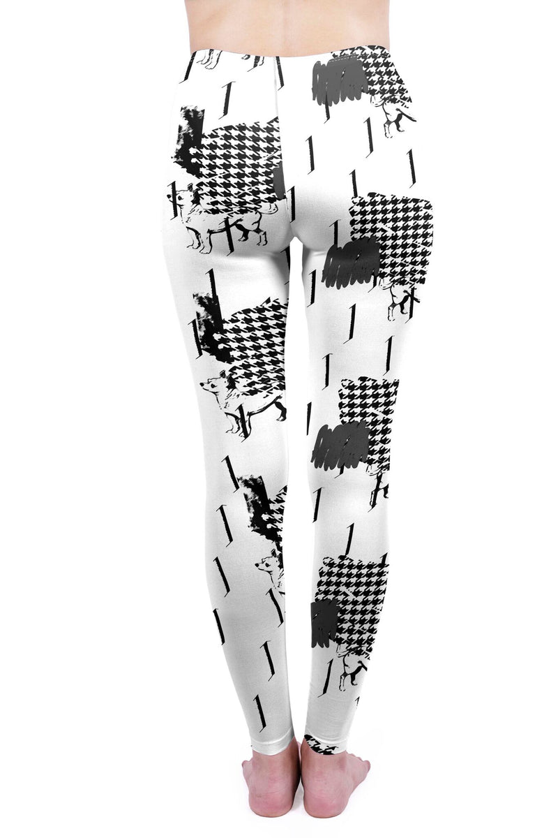 Regular Leggings (8-12 UK Size) - Houndstooth - Kukubird_UK