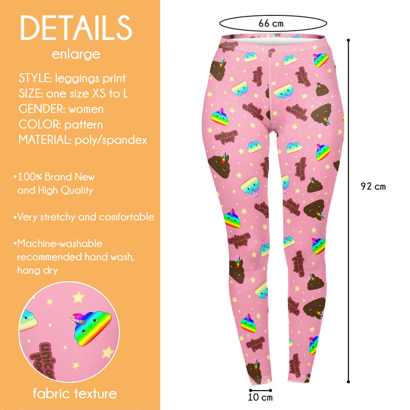 Regular Leggings (8-12 UK Size) - Poopicorn - Kukubird_UK