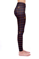 Regular Leggings (8-12 UK Size) - Magenta Dogtooth - Kukubird_UK