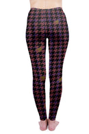 Regular Leggings (8-12 UK Size) - Magenta Dogtooth - Kukubird_UK